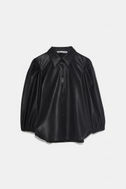 FAUX LEATHER SHIRT at Zara